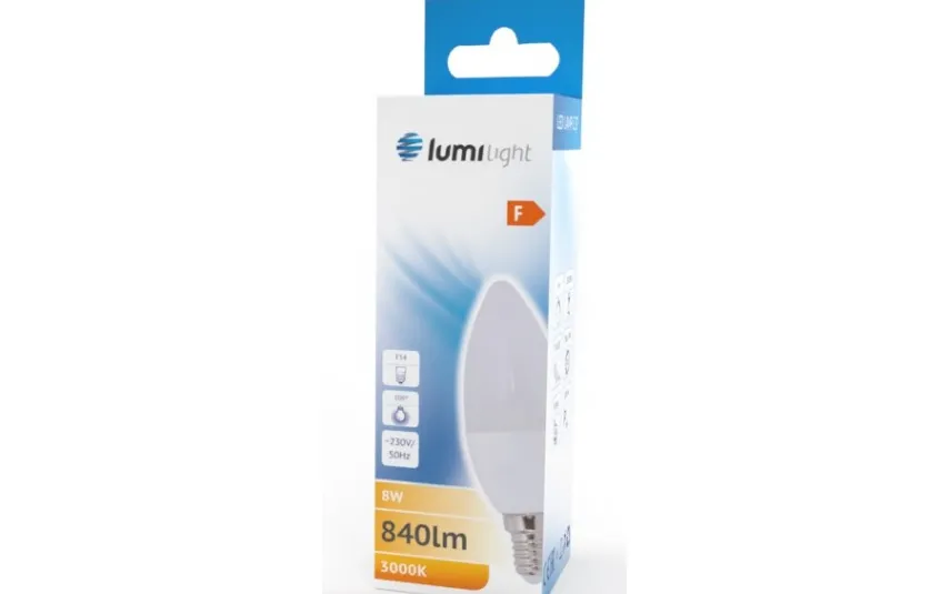 Lumilight ŻARÓWKA LED ŚWIECA C37 E14 8W CIEPŁA LL2145 Clearance