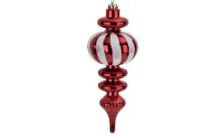 Ewax Bombka sopel 30 cm czerwono-biała plastikowa Outlet