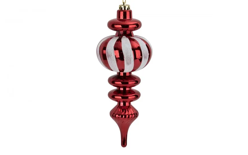 Ewax Bombka sopel 30 cm czerwono-biała plastikowa Outlet