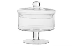 Sigma Glass Bomboniera szklana z pokrywą 20 cm Sigma 1624 Fashion