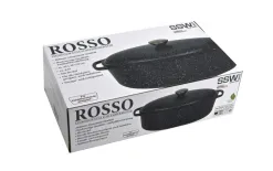 SSW Brytfanna z pokrywą 4 L owalna Rosso z aluminium New