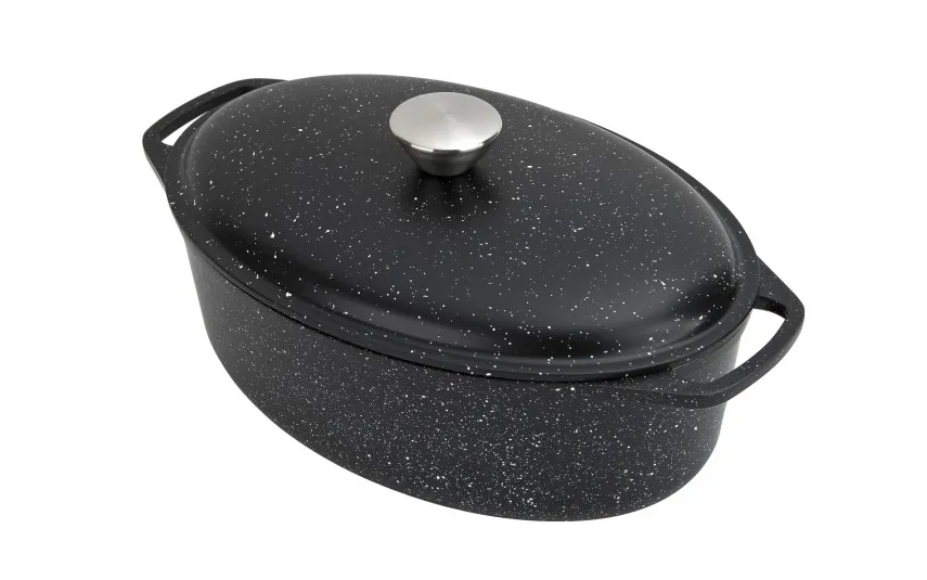 SSW Brytfanna z pokrywą 4 L owalna Rosso z aluminium New