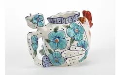 Witek Home Ceramiczny imbryk Ryba niebieskie kwiaty Clearance