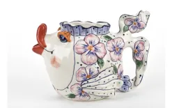 Witek Home Ceramiczny imbryk Ryba różowe kwiaty Discount