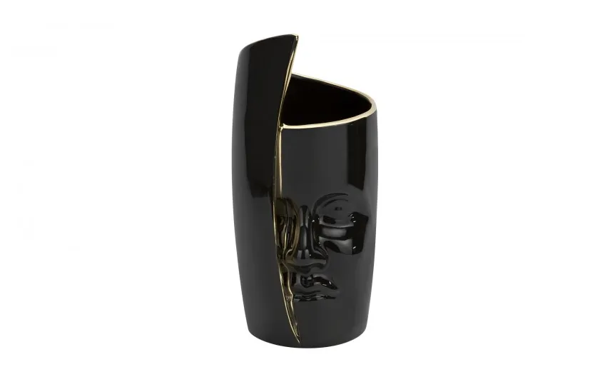 Art-Pol Ceramiczny wazon dekoracyjny Twarz czarno-złoty Fashion