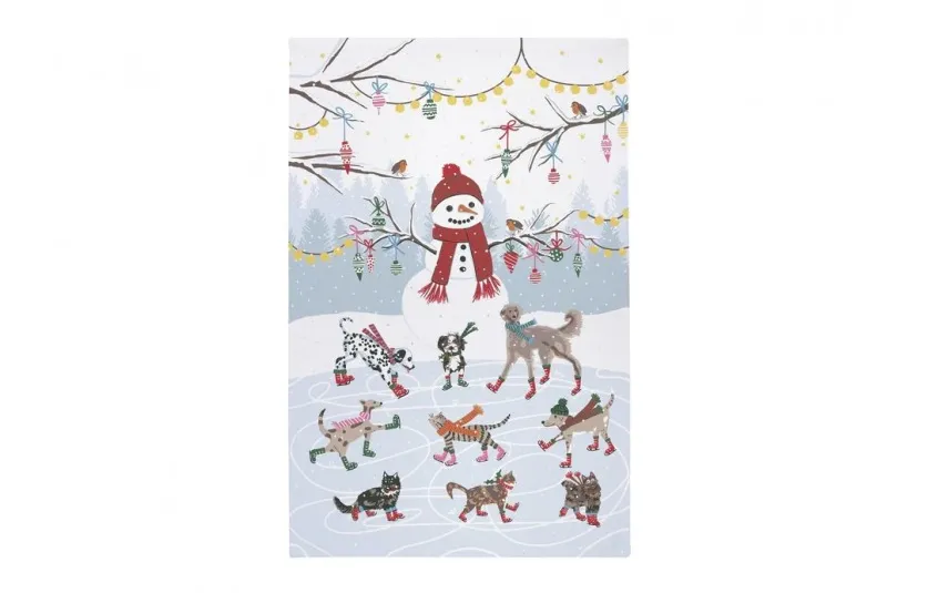 Ulster Weavers Ściereczka kuchenna 48x74 cm Xmas Ice Skating 028SKAN Outlet