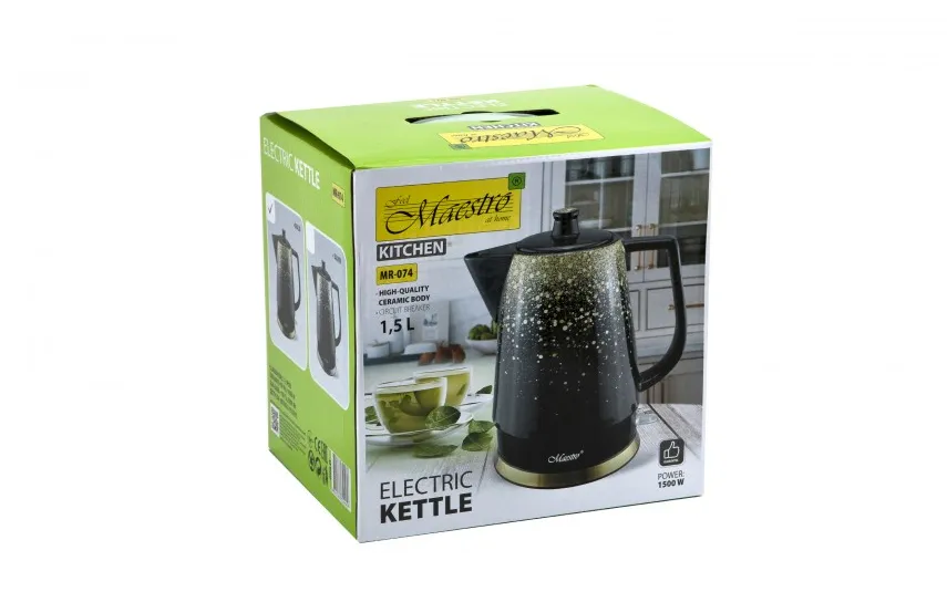 Maestro Czajnik elektryczny 1,5 L ceramiczny MR-074 Gold Fashion