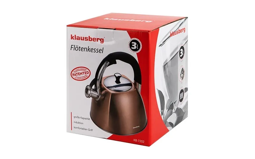 Klausberg Czajnik nierdzewny 3 l. Kolor Miedziany Best