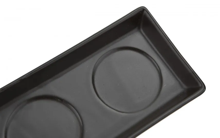 MPLCo Czarny zestaw ceramiczny do dipów taca + 3 miski Fashion