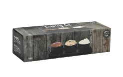 MPLCo Czarny zestaw ceramiczny do dipów taca + 3 miski Fashion