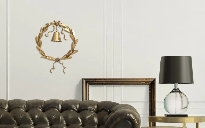 Art-Pol Dekoracja świąteczna Wianek metalowy złoty 38 cm Online