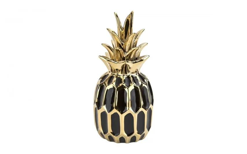 Art-Pol Dekoracja z ceramiki Ananas czarno-złoty 164415 Best