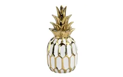 Art-Pol Dekoracja z ceramiki Ananas biało-złoty 164411 Sale