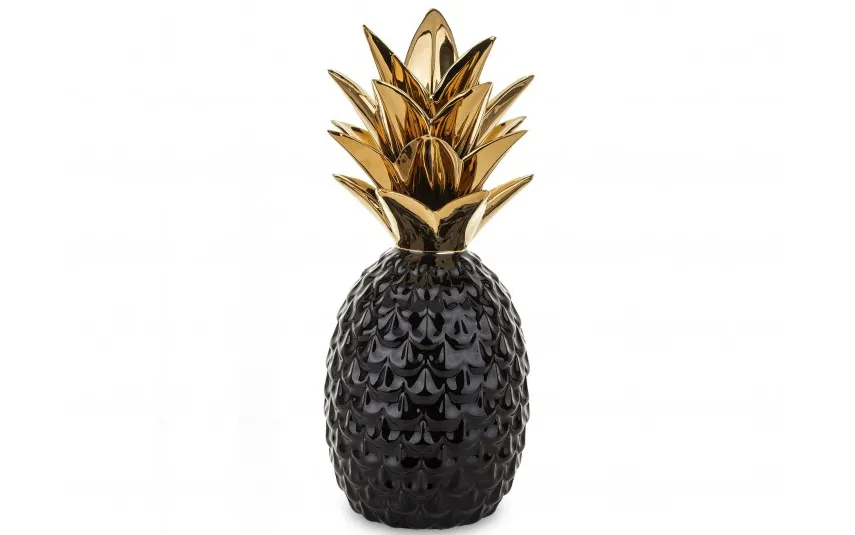Art-Pol Dekoracja z ceramiki Ananas czarno-złoty 140609 Fashion