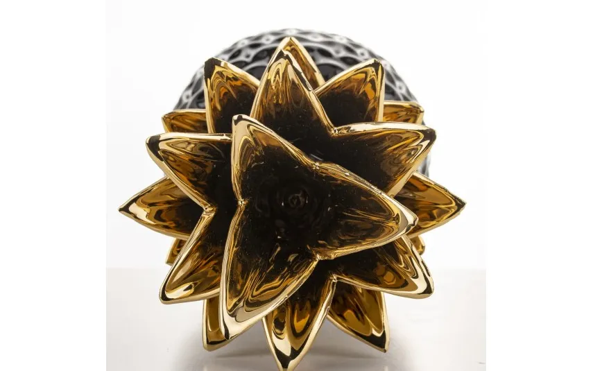 Art-Pol Dekoracja z ceramiki Ananas czarno-złoty 140609 Fashion