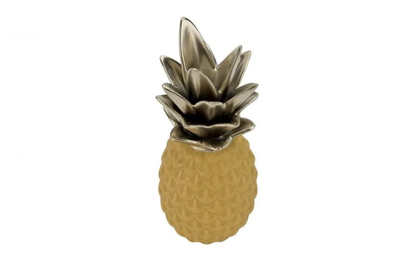 Art-Pol Dekoracja z ceramiki Ananas żółto-złoty 140600 Best