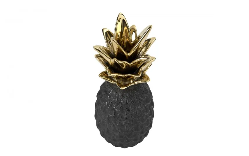 Art-Pol Dekoracja z ceramiki Ananas czarno-złoty 140724 Sale