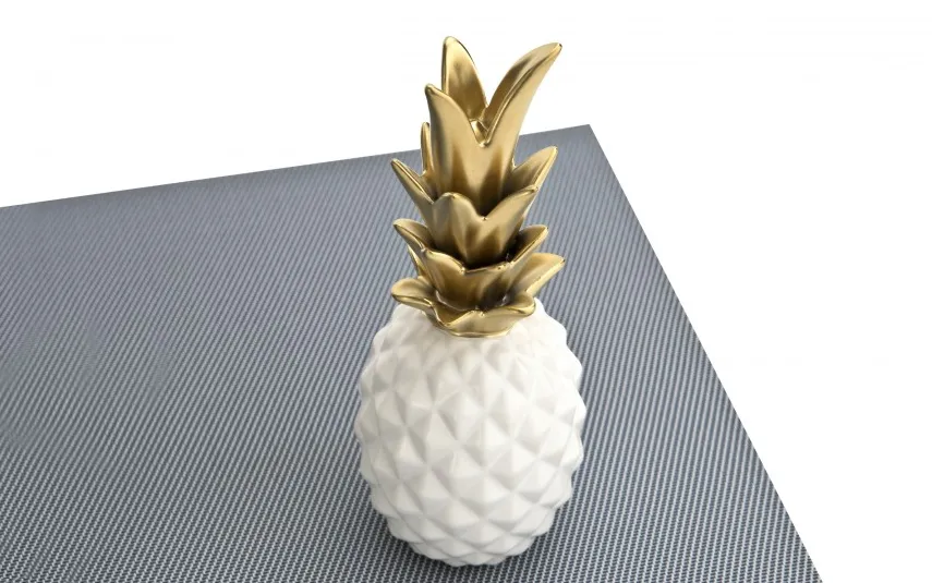 Art-Pol Dekoracja z ceramiki Ananas biało-złoty 136023 Hot