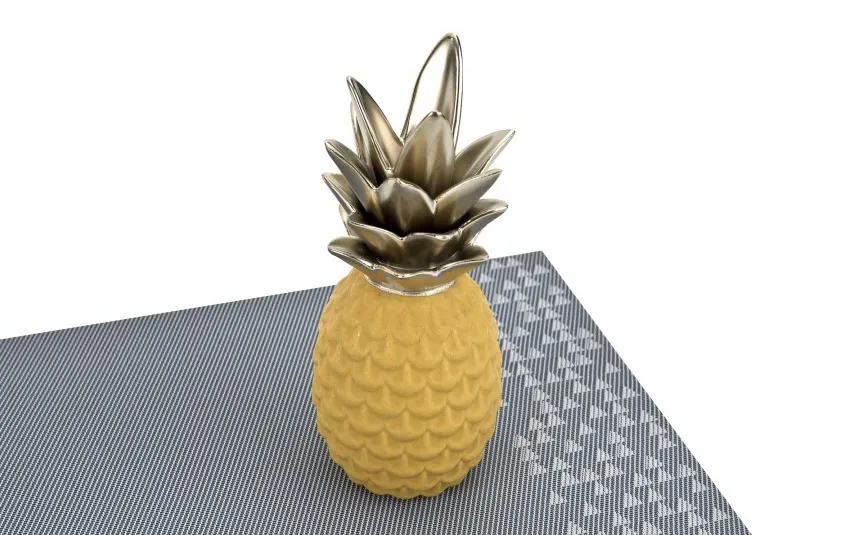 Art-Pol Dekoracja z ceramiki Ananas biało-złoty 136024 Outlet