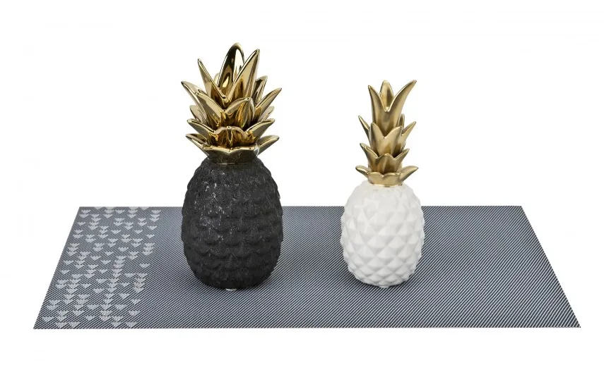 Art-Pol Dekoracja z ceramiki Ananas biało-złoty 136023 Hot