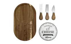 Mondex Deska do serwowania z nożami akacja MODERN KITCHEN 30x18x3cm Outlet