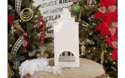 Ewax Domek ceramiczny na t-light kominek 24 cm biały Discount