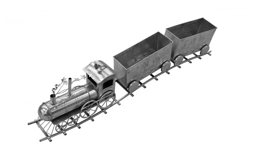 Ewax Duża Ozdoba metalowa Pociąg z wagonami Clearance