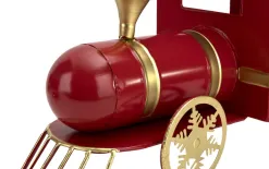Ewax Duża Ozdoba metalowa Pociąg z 2 wagonami czerwony Discount