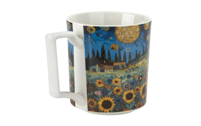 Duo Duży kubek porcelanowy 750 ml Modern Sunflower Field Fashion