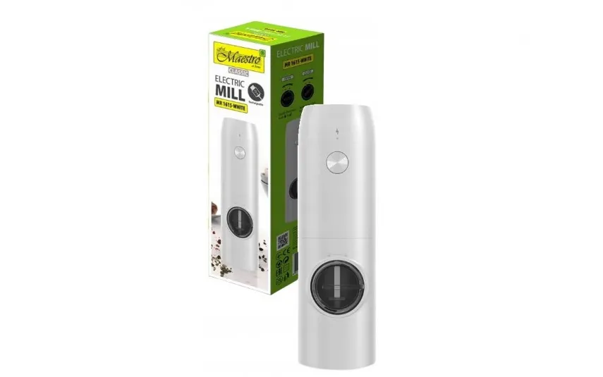 Maestro Elektryczny młynek do przypraw USB MR-1615 White Best