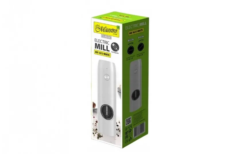 Maestro Elektryczny młynek do przypraw USB MR-1615 White Best