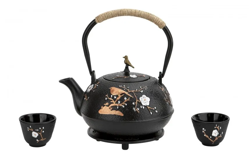 MPLCo Żeliwny zestaw do parzenia herbaty w stylu Japanese zdobiony Discount