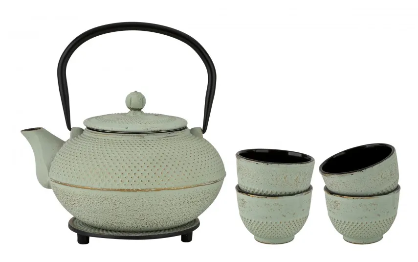 Witek Home Żeliwny zestaw do parzenia herbaty w stylu Japanese miętowy Outlet