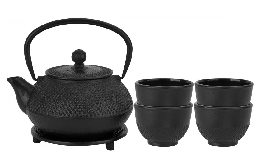 Witek Home Żeliwny zestaw do parzenia herbaty w stylu Japanese czarny Best