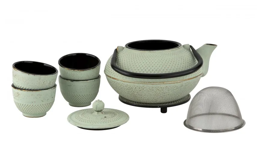 Witek Home Żeliwny zestaw do parzenia herbaty w stylu Japanese miętowy Outlet