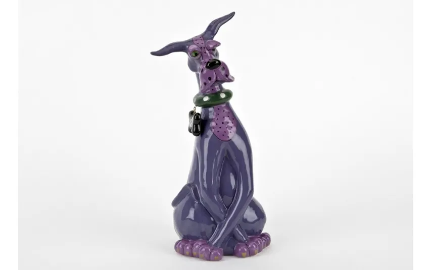 Witek Home Figurka ceramiczna Pies fioletowy Clearance