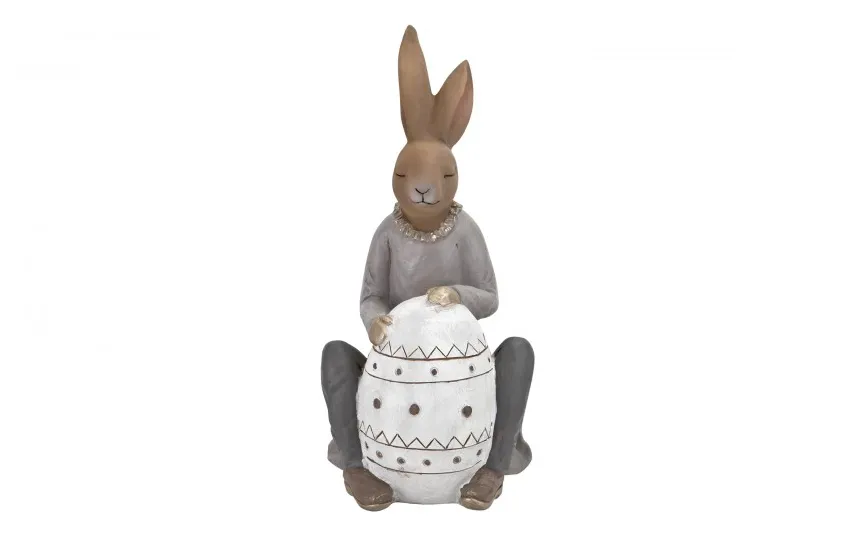 Dekor Pap Figurka Królik przy jajku 42 cm chłopiec Outlet
