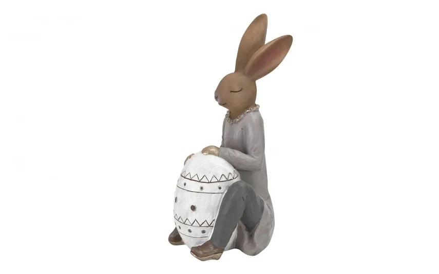 Dekor Pap Figurka Królik przy jajku 42 cm chłopiec Outlet