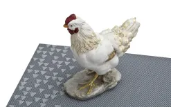 Dekor Pap Figurka Kura 18,5 cm biało-złota Outlet