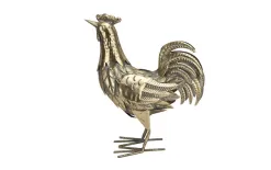 Art-Pol Figurka metalowa Kura złota H36,5 cm New