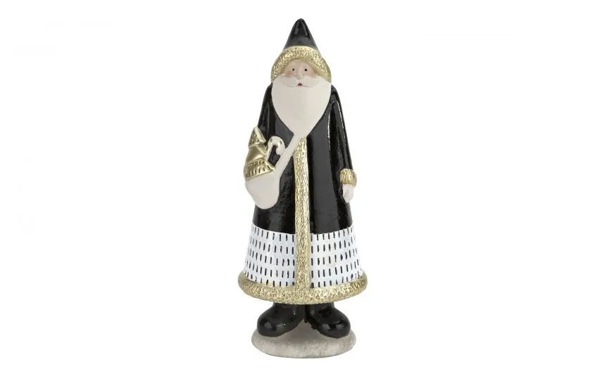 Witek Home Figurka ozdobna Mikołaj stojący czarno-złoty 30cm Best
