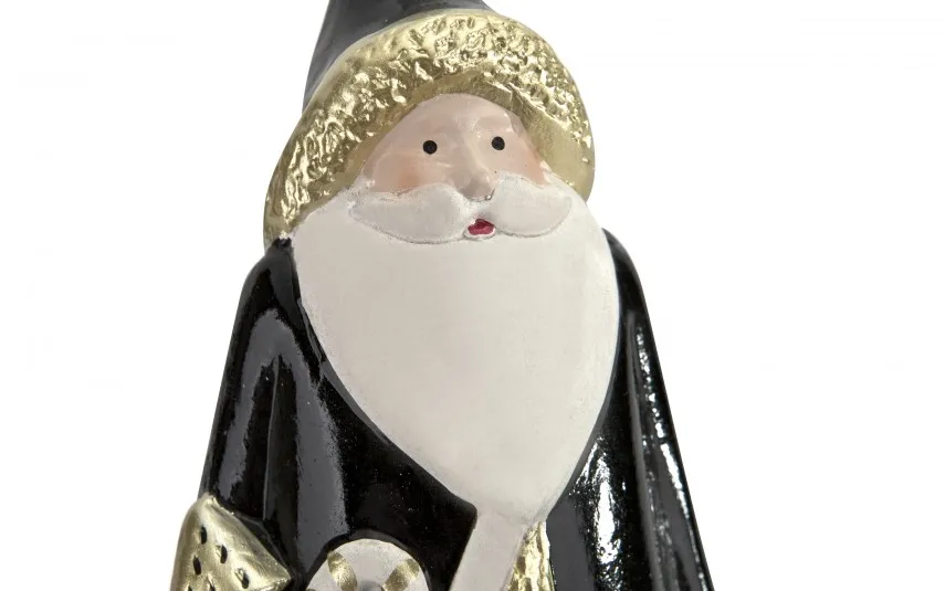 Witek Home Figurka ozdobna Mikołaj stojący czarno-złoty 30cm Best