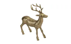 Ewax Figurka ozdobna Renifer H44,5 cm złota metalowa New