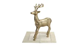 Ewax Figurka ozdobna Renifer H44,5 cm złota metalowa New