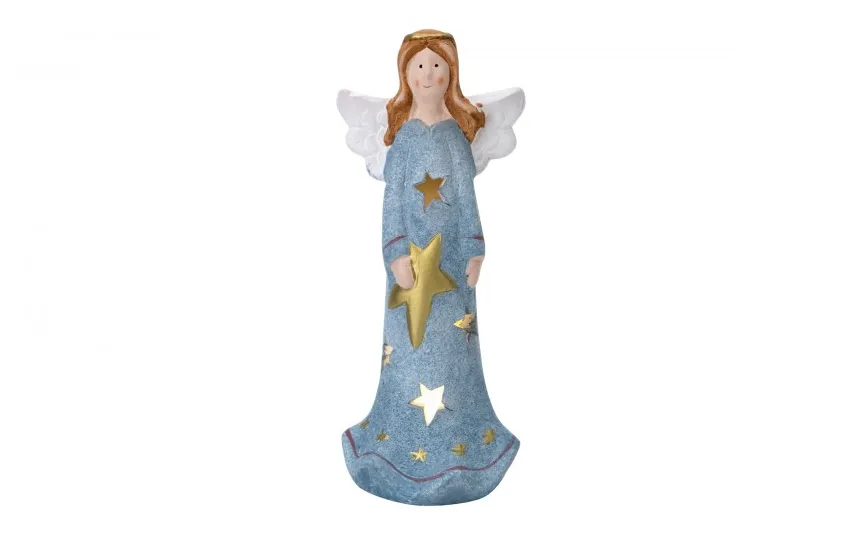 Dekor Pap Figurka ozdobna świecąca Aniołek niebieski 19,5 cm Online