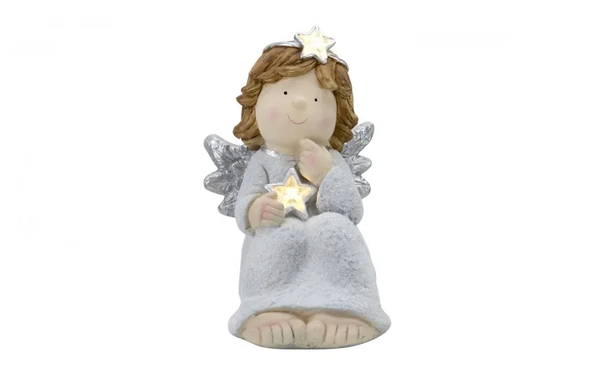 Dekor Pap Figurka ozdobna świecąca Aniołek LED 41 cm New