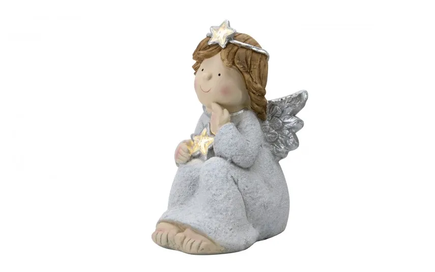 Dekor Pap Figurka ozdobna świecąca Aniołek LED 41 cm New
