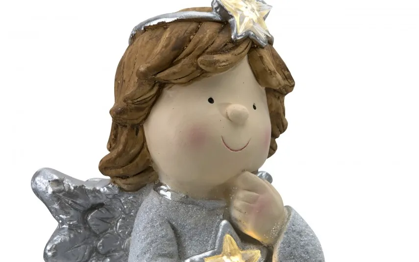Dekor Pap Figurka ozdobna świecąca Aniołek LED 41 cm New