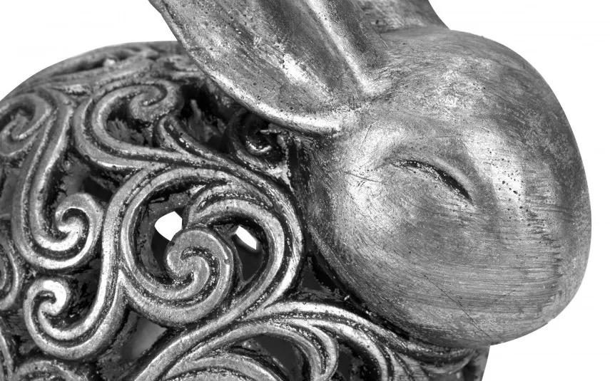 Art-Pol Figurka śpiącego zająca srebrna New
