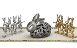 Art-Pol Figurka śpiącego zająca srebrna New